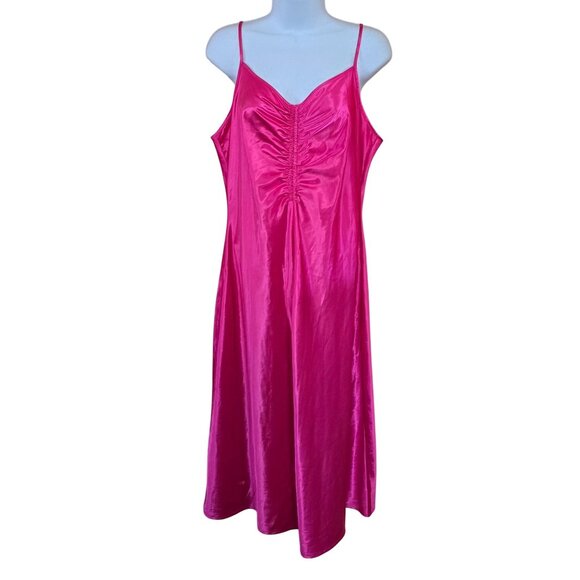 Strappy Hot Pink Slip Dress Flowy chic glam coquette date night fairycore - Picture 1 of 6
